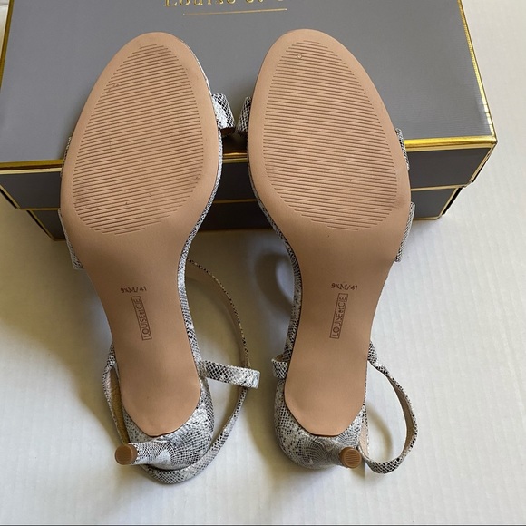 Louise et Cie Kass Snakeprint Embossed Stiletto Sandal NWT - Picture 9 of 15